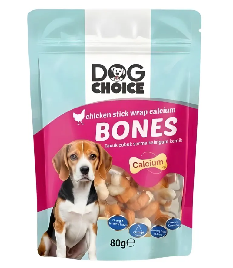 Dog Choice Kalsiyumlu Tavuk Çubuk Sarma Kemik Köpek Ödül Maması 80g