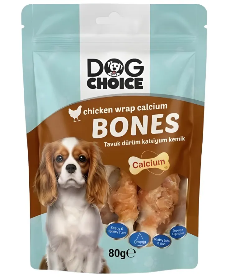 Dog Choice Kalsiyumlu Tavuk Dürüm Kemik Köpek Ödül Maması 80g